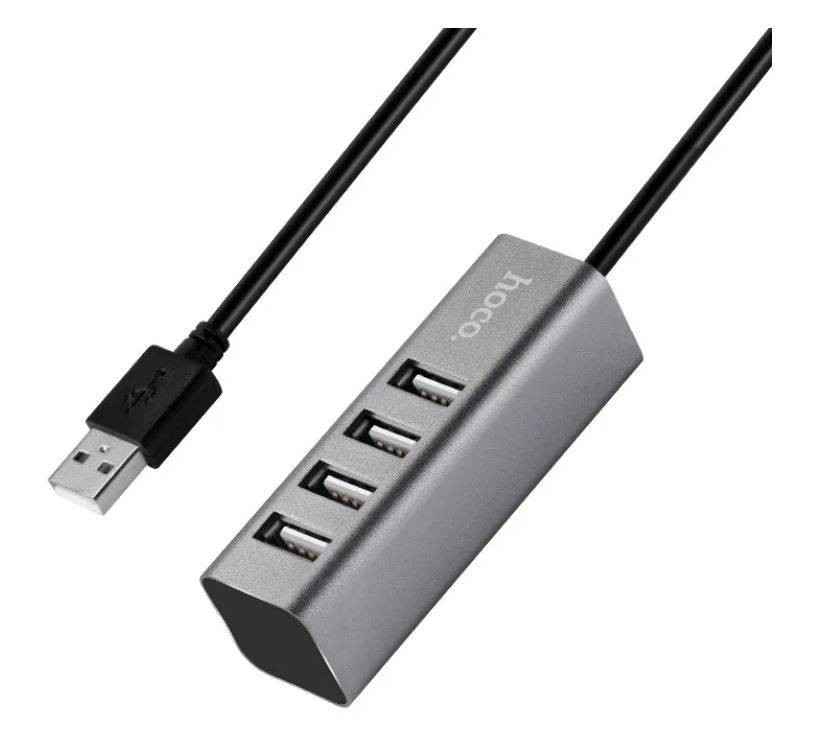 USB-хаб Hoco HB25 4 порта 3 USB2.0/1 USB3.0 черный