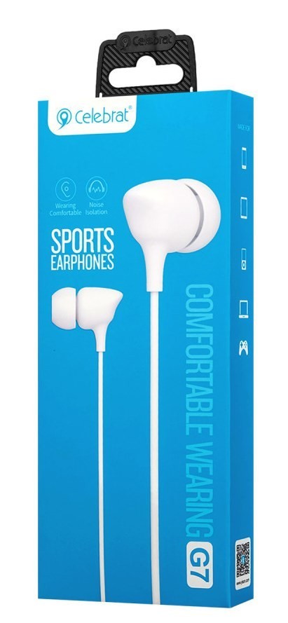 Наушники с микрофоном Celebrat G7 1.2м белые