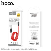 Usb Кабель-зарядка Lightning Hoco X29 Superior style 2.4A 1м в силиконовый PVC красный