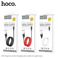 Usb Кабель-зарядка Lightning Hoco X29 Superior style 2.4A 1м в силиконовый PVC красный