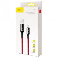 Usb Кабель-зарядка TYPE-C Baseus C-shaped Light Intelligent 3A 1м (CATCD-09) красный