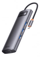 USB-C хаб Baseus Metal Gleam 8в1 3USB 3.0/HDMI/USB-C/MicroSD/TF/VGA WKWG050013 серый
