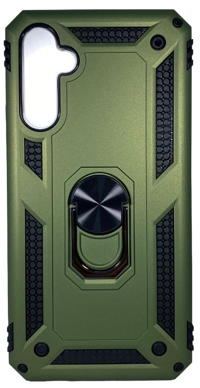 Накладка для Samsung Galaxy A34 силиконовая противоударная с кольцом зеленая