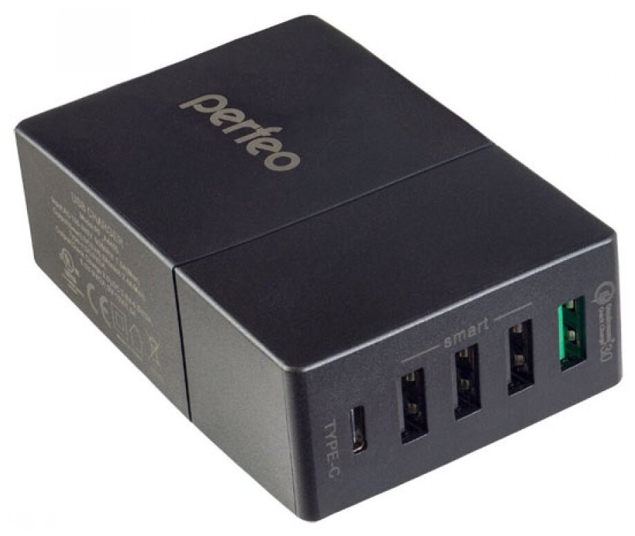 Сетевое зар. устр. Perfeo Fast 5USB QC3.0, 3A черное (PF-A4455) Сетевое зар. устр. Perfeo Fast 5USB QC3.0, 3A черное (PF-A4455)