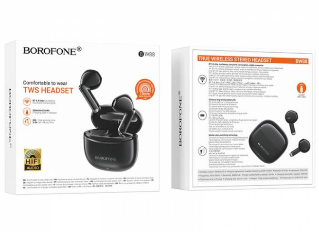 Беспроводные наушники TWS Borofone BW88 черные