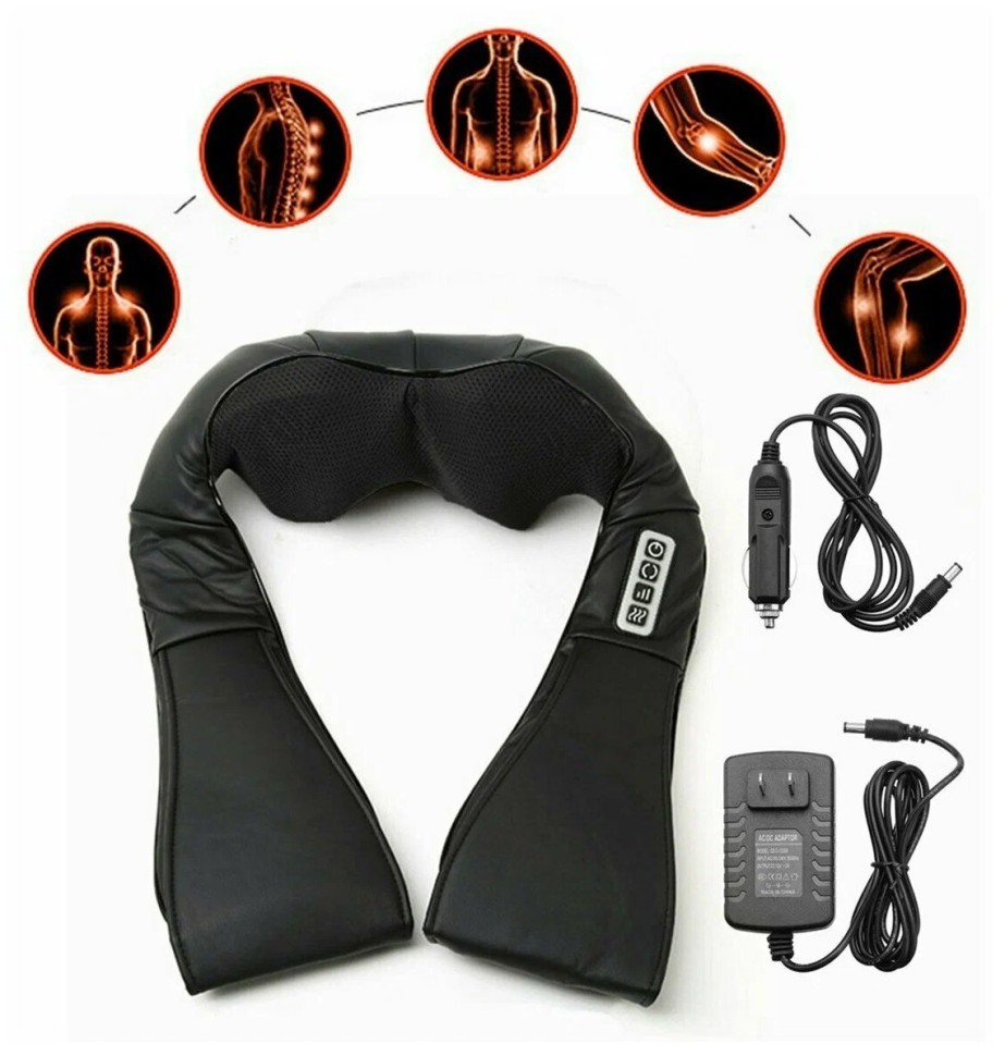 Массажер для шеи/плеч/спины/ног многофункциональный массажер электрический с подогревом черный