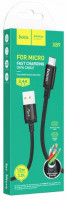 Usb Кабель-зарядка Micro Hoco X89 2,4A 1м в тканевой оплетке черный