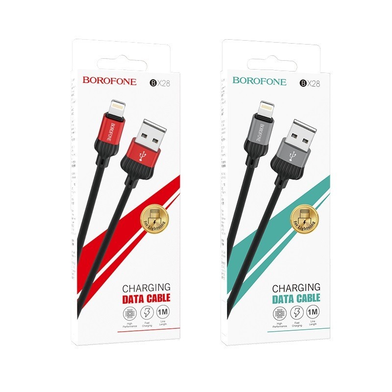 Usb Кабель-зарядка Lightning Borofone BX28 Wieldy 2.4A 1м чёрный