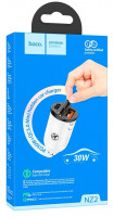 Автомобильное заряд. устр. Hoco NZ2 1USB+Type-C 3А 30W белое