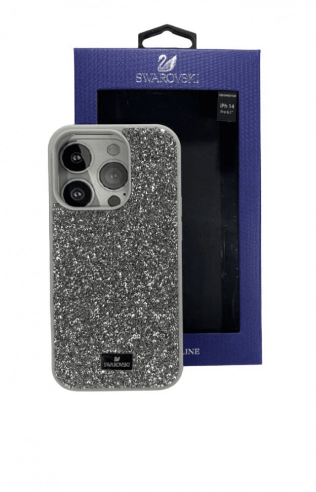 Накладка для i-Phone 14 Pro 6.1" Swarovski серебро
