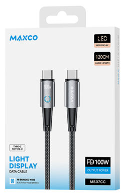 Usb Кабель-зарядка Type-C на Type-C Maxco MS07CC 100W 1.2м черный