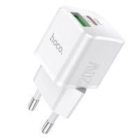 Сетевое зар. устр. Hoco N20 1USB 1C PD20W+QC3.0 белое