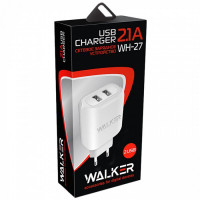 Сетевое зар. устр. Walker WH-27 2USB 2.1A белое