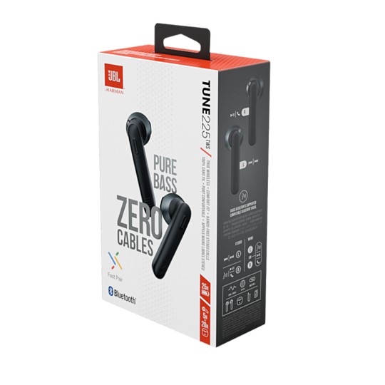 Беспроводные наушники TWS JBL T225 TWS BT5.0/22mAh/3ч черные