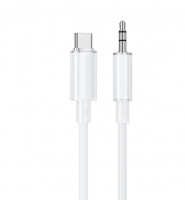 Аудиокабель AUX 3.5мм - Type-C Borofone BL21 1м силиконовый белый