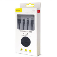 Usb Кабель-зарядка Micro+Lightning+Type-C 4 in 1 Baseus Star Ring CA1T4-I0G чёрный