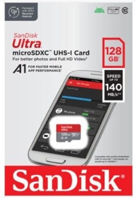 micro SDXC карта памяти SanDisk 128GB Class10 Ultra A1 UHS-I 140MB/s (SDSQUAB-128G-GN6MN) (без ад.)