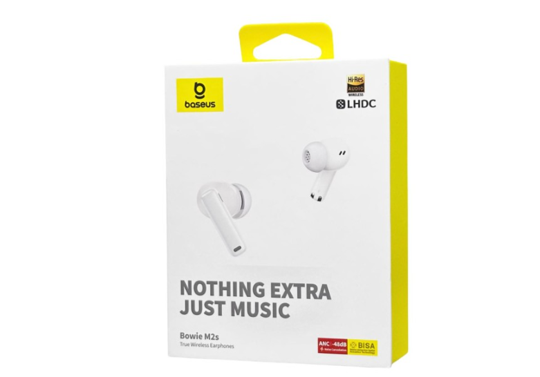 Мобильная Bluetooth-гарнитура Baseus Bowie M2s BT5.2/67mAh (600mAh)/7ч/ANC (NGTW350102) белая Мобильная Bluetooth-гарнитура Baseus Bowie M2s BT5.2/67mAh (600mAh)/7ч/ANC (NGTW350102) белая