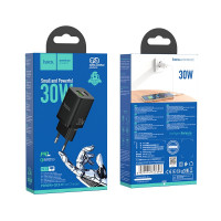 Сетевое зар. устр. Hoco N13 1USB/1С 30W черное