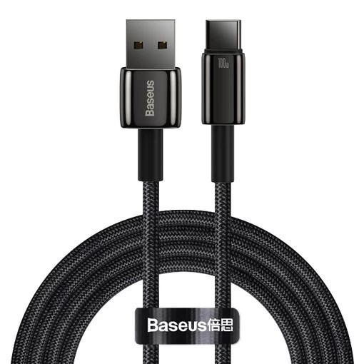 Usb Кабель-зарядка TYPE-C Baseus Tungsten 100W 2м (CAWJ000101) черный