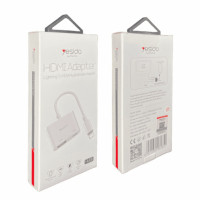 OTG Lightning (папа) на USB-C (мама)/HDMI (мама) Yesido HM06 серебристый