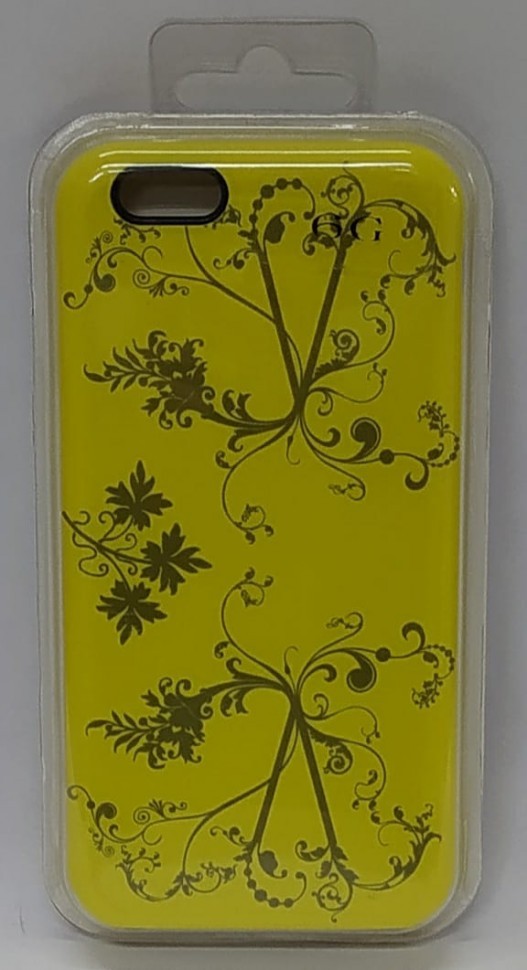Накладка для i-Phone 6/6s Silicone Case с рисунками жёлтый