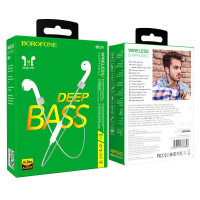 Мобильная Bluetooth-гарнитура Borofone BE50 King song sports V5.0 магнитный белый