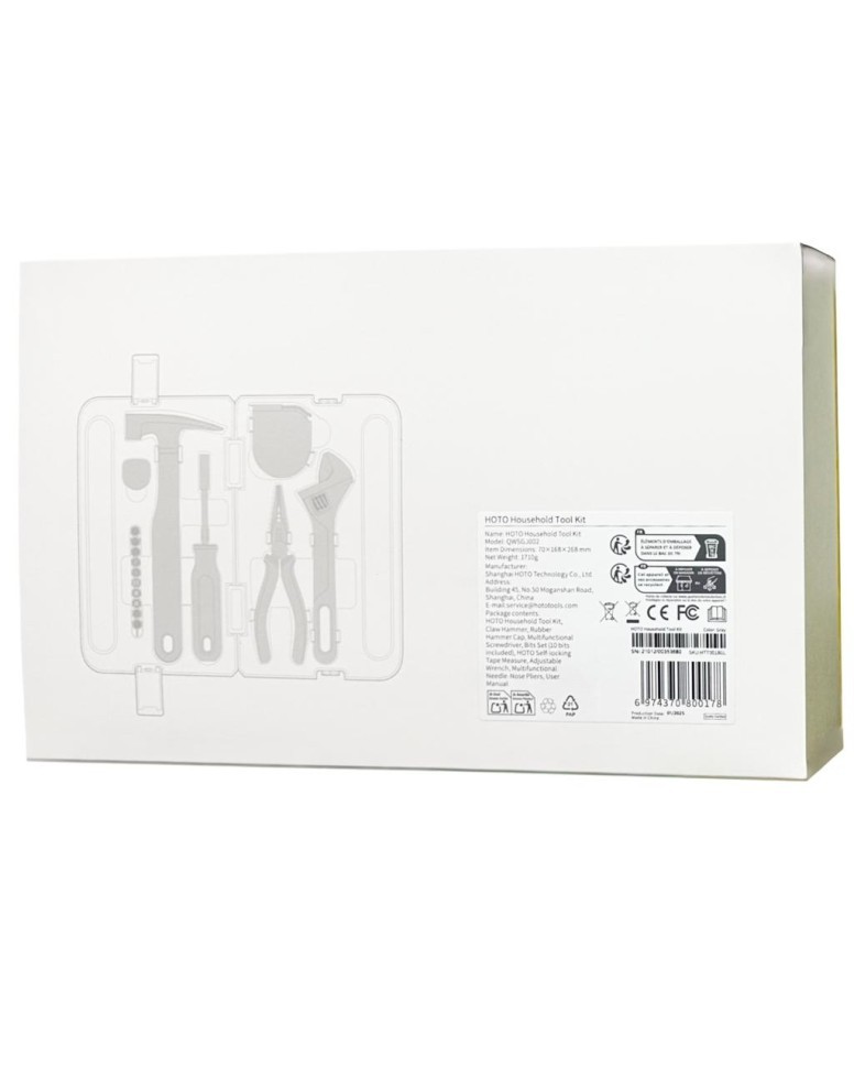 Набор инструментов Xiaomi HOTO Monkey Home Manual Toolbox QWSGJ002 серая