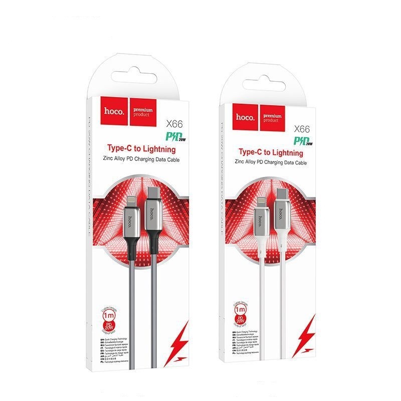 Usb Кабель-зарядка Lightning Hoco X66 Howdy 1м 2.4A серый