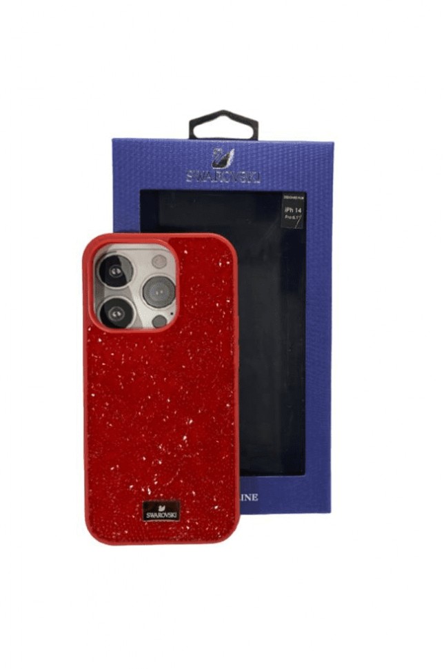 Накладка для i-Phone 14 Pro 6.1" Swarovski красный