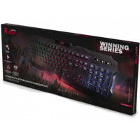 Клавиатура проводная Smartbuy Rush 308 USB/104+12 клавиш/Подсветка Rainbow/1.6м черная (SBK-308G-K)