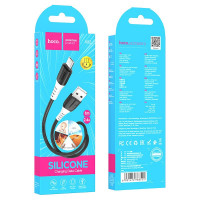 Usb Кабель-зарядка Micro Hoco X82 Silicone 2.4A 1м мягкий силиконовый черный