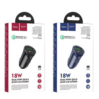 Автомобильное заряд. устр. Hoco Z39 2USB 18W 3A QC3.0 синее