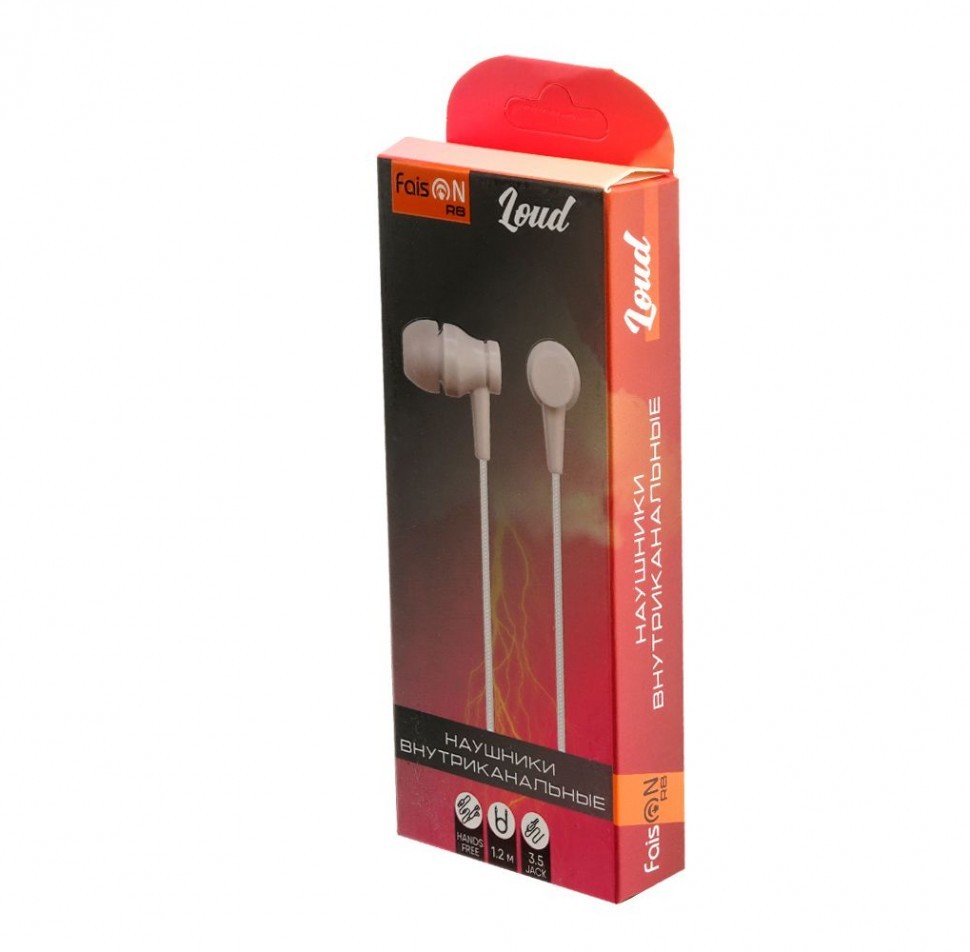 Стереонаушники Faison R8 Loud с микрофоном белые
