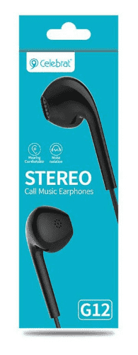 Наушники с микрофоном Celebrat G12 1.2м черные