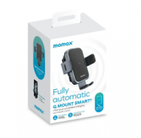 Держатель c зажимом c Magsafe в воздуховод Momax Q.Mount Smart6 Dual Coil Wireless 15W серый