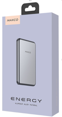 Powerbank с беспроводной зарядкой MagSafe Maxco Energy MPB-P12 5000mAh 15W серебристый
