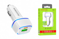 Автомобильное заряд. устр. Borofone BZ14A 1USB/1C QC3.0 20W белое