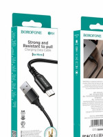 Usb Кабель-зарядка Micro Borofone BX54 2.4A 1м в тканевой оплетке черный