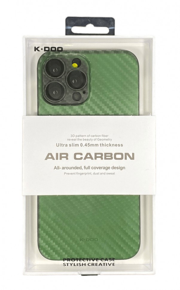 Накладка для i-Phone 13 Pro Max 6.7" K-Doo Air Carbon пластик зелёная
