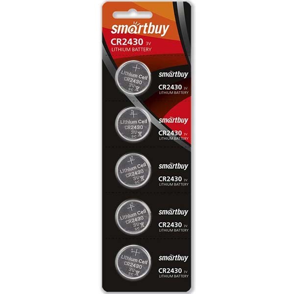 Литиевый элемент питания Smartbuy CR2430/5B (100/2000) SBBL-2430-5B
