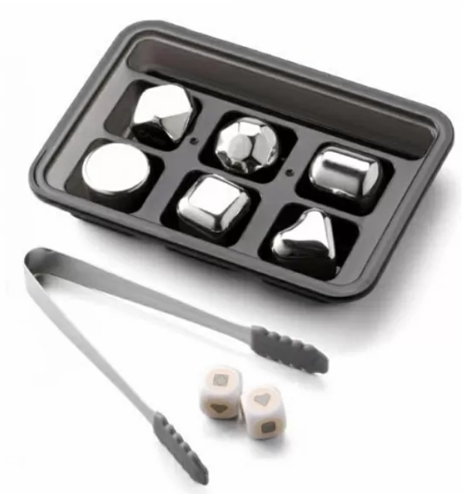 Охлаждающие камни для напитков Xiaomi Circle Joy Stainless Steel Quick Frozen Ice Cubes 6шт серебро