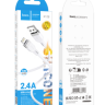 Usb Кабель-зарядка Type-C на Lightning Hoco X109 2.4A 1м силиконовый белый