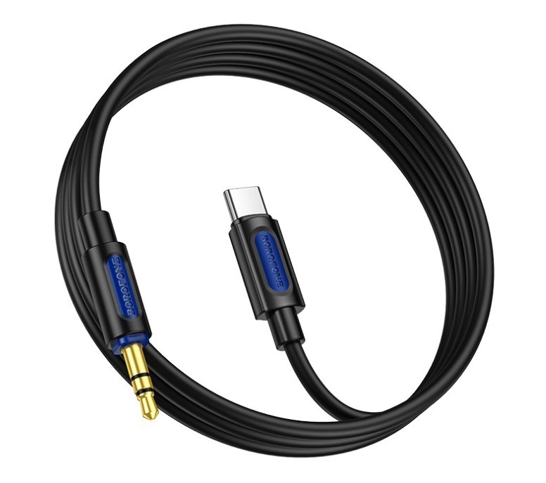 Кабель-переходник Borofone BL20 Type-C (папа) на AUX 3.5мм (папа) 1м черный