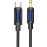 Кабель-переходник Borofone BL20 Type-C (папа) на AUX 3.5мм (папа) 1м черный