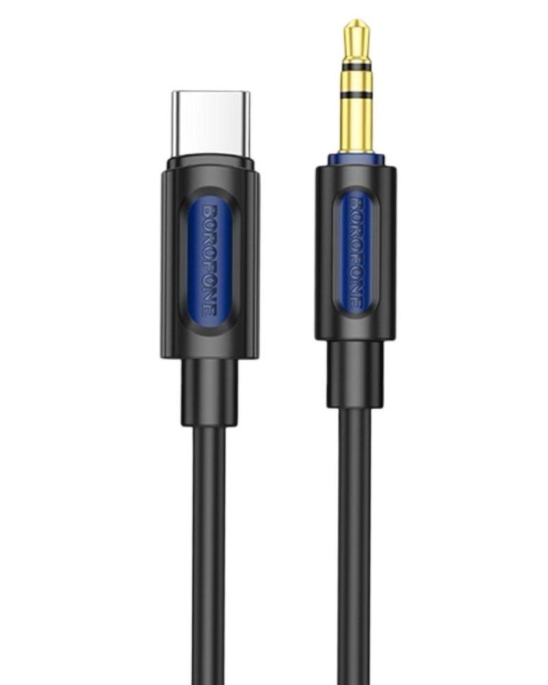 Кабель-переходник Borofone BL20 Type-C (папа) на AUX 3.5мм (папа) 1м черный