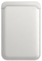 Кожаный чехол-бумажник для карт и визиток MagSafe Leather Wallet для Apple i-Phone белый