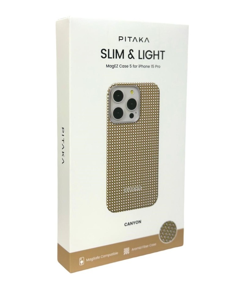 Накладка для i-Phone 15 Pro 6.1" Pitaka Magez Case 5 Aramid Fiber Каньон(canyon)