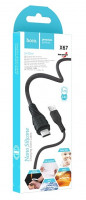 Usb Кабель-зарядка Micro Hoco X67 Nano 2.4A 1м мягкий силиконовый черный