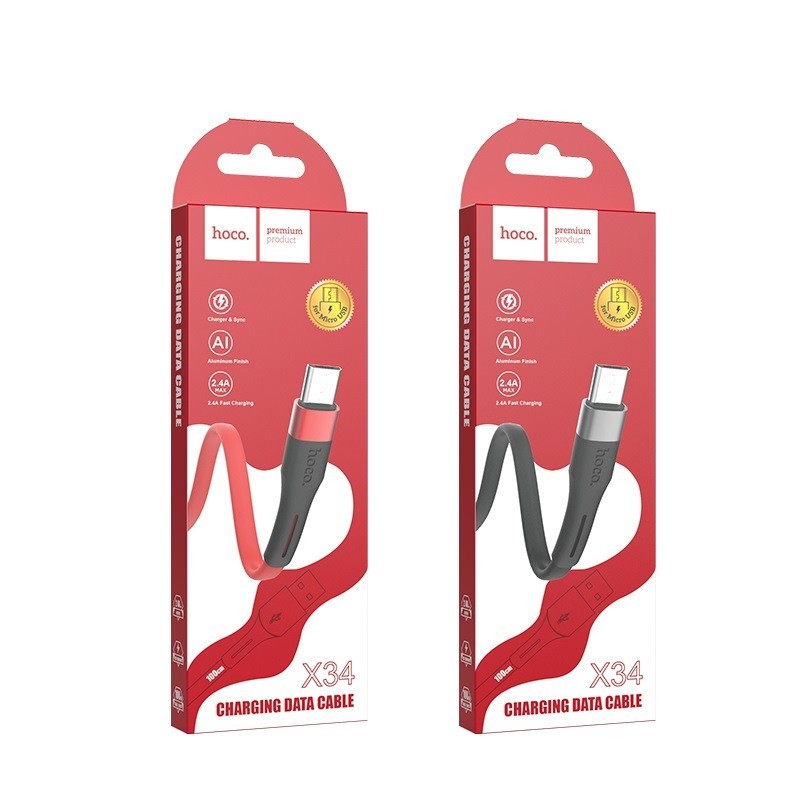 Usb Кабель-зарядка Micro Hoco X34 Surpass 2.4A 1м чёрный